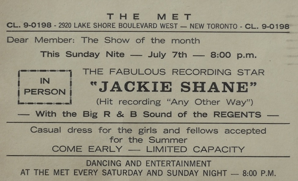 Jackie Shane the RegentsThe Met 7July63 
