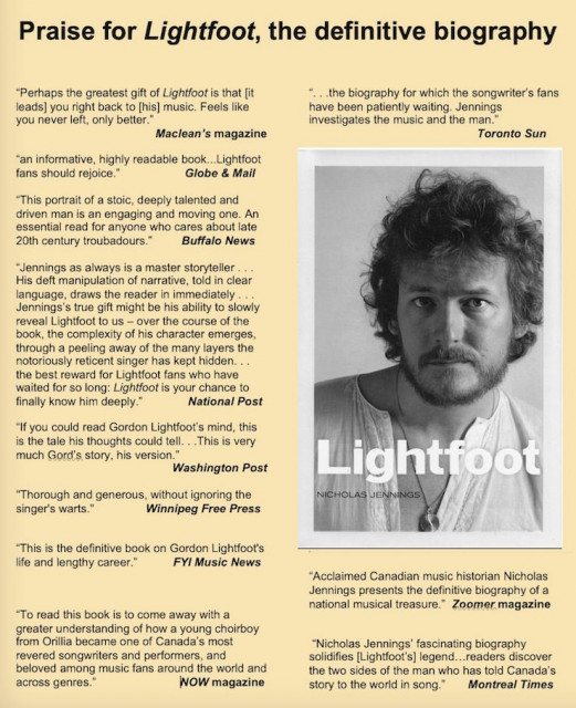 Praise for Lightfoot, the definitive biography